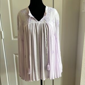 Rachel Zoe Lavender Embroidered Blouse